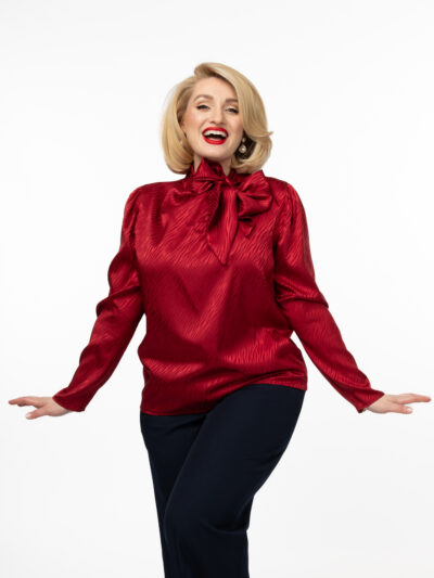 Camasa cu funda esarfa idu fashion rosie visinie plus size4