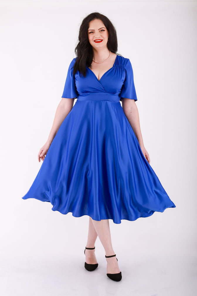 Easter Sale 106 teodorita albastru royal idu fashion rochie albastra eveniment plus size3