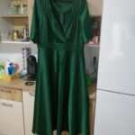 Rochia TEODORIȚA verde smarald satin