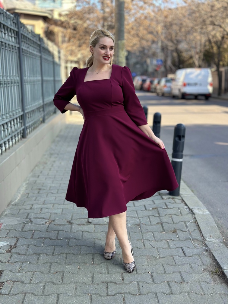 rochia magda marsala idu fashion rochie plus size1