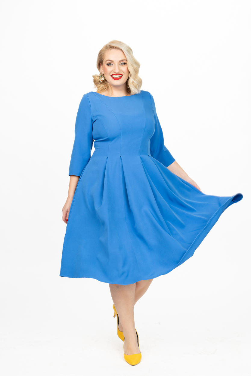 Easter Sale 80 Rochia Lucia IDU FASHION rochie plus size albastra1