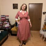 Rochia Andra roz cu buline albe - EXCLUSIV ONLINE