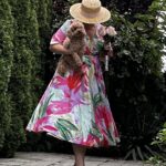 Rochia Maria exotic rainbow din viscoză