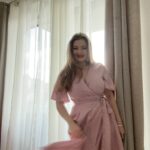 Rochia Maria confetti roz din vâscoză