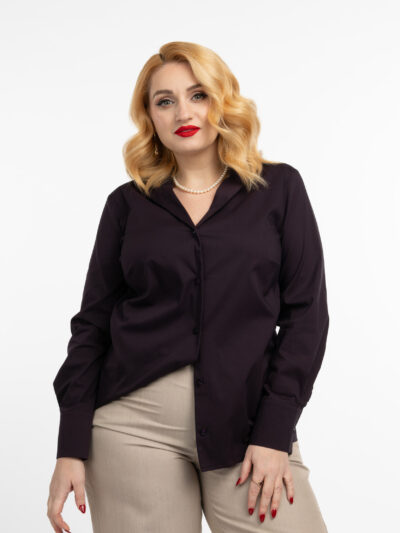 IDU Fashion - Stil fără măsură 34 camasa mov deep plum bumbac poplin office idu fashion plus size16