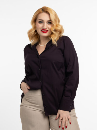 IDU Fashion - Stil fără măsură 33 camasa mov deep plum bumbac poplin office idu fashion plus size17