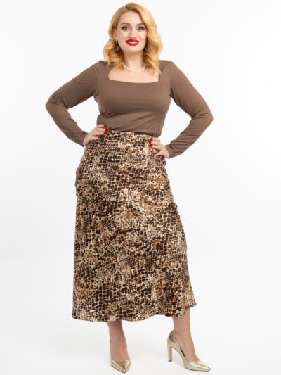 IDU Fashion - Stil fără măsură 26 fusta satin idu fashion plus size animal print4