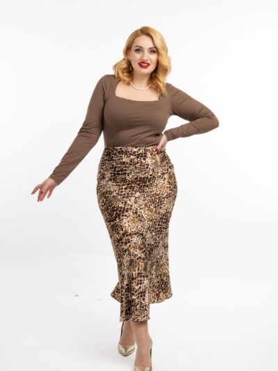 IDU Fashion - Stil fără măsură 24 fusta satin idu fashion plus size animal print6