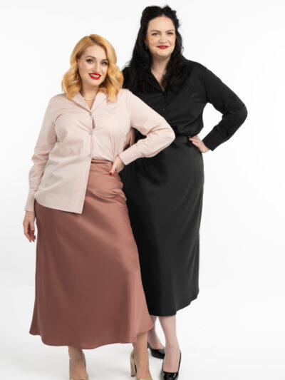 IDU Fashion - Stil fără măsură 28 fusta satin roz pudrat idu fashion plus size1