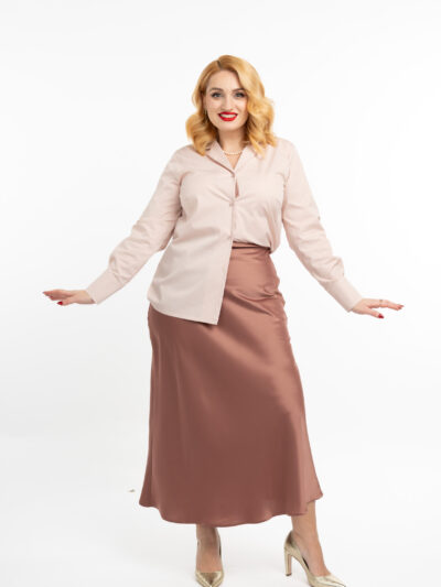 IDU Fashion - Stil fără măsură 29 fusta satin roz pudrat idu fashion plus size2