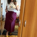 Fusta din satin fucsia
