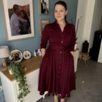 Rochia DORINA stofă burgundy