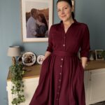 Rochia DORINA stofă burgundy