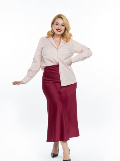 IDU Fashion - Stil fără măsură 28 fusta satin burgundy plus size idu fashion8