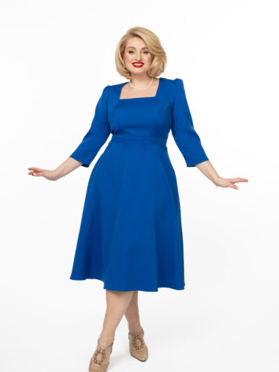 IDU Fashion - Stil fără măsură 17 Rochia Magda albastra idu fashion plus size ioana dumitrache1