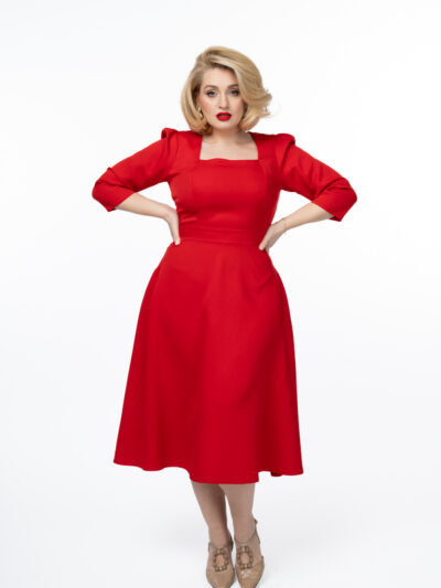 IDU Fashion - Stil fără măsură 20 Rochia Magda rosie idu fashion plus size ioana dumitrache1