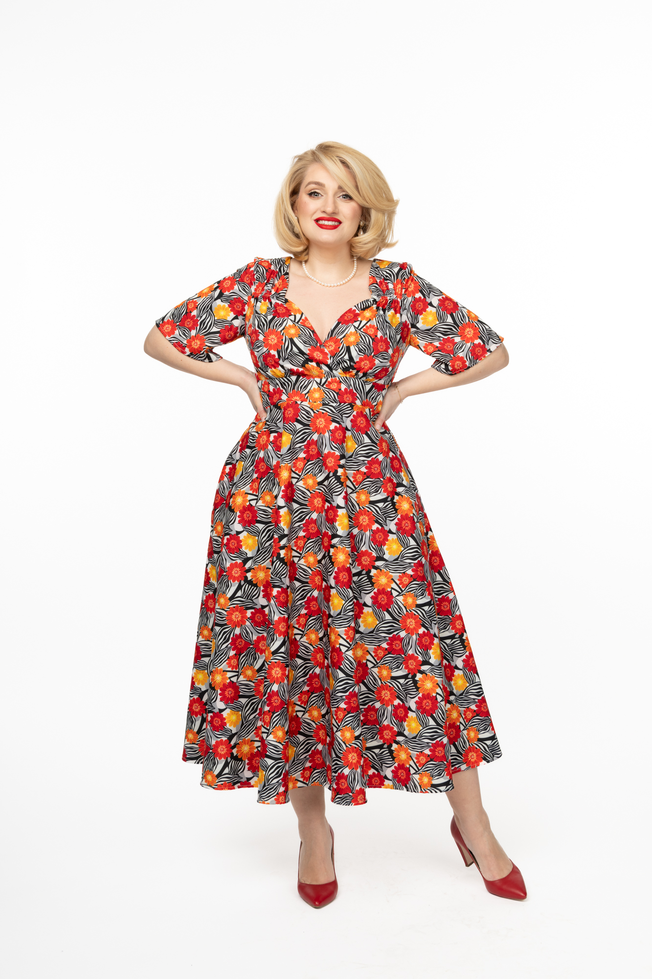 Rochia Teodorita flori zebra idu fashion plus size ioana dumitrache1