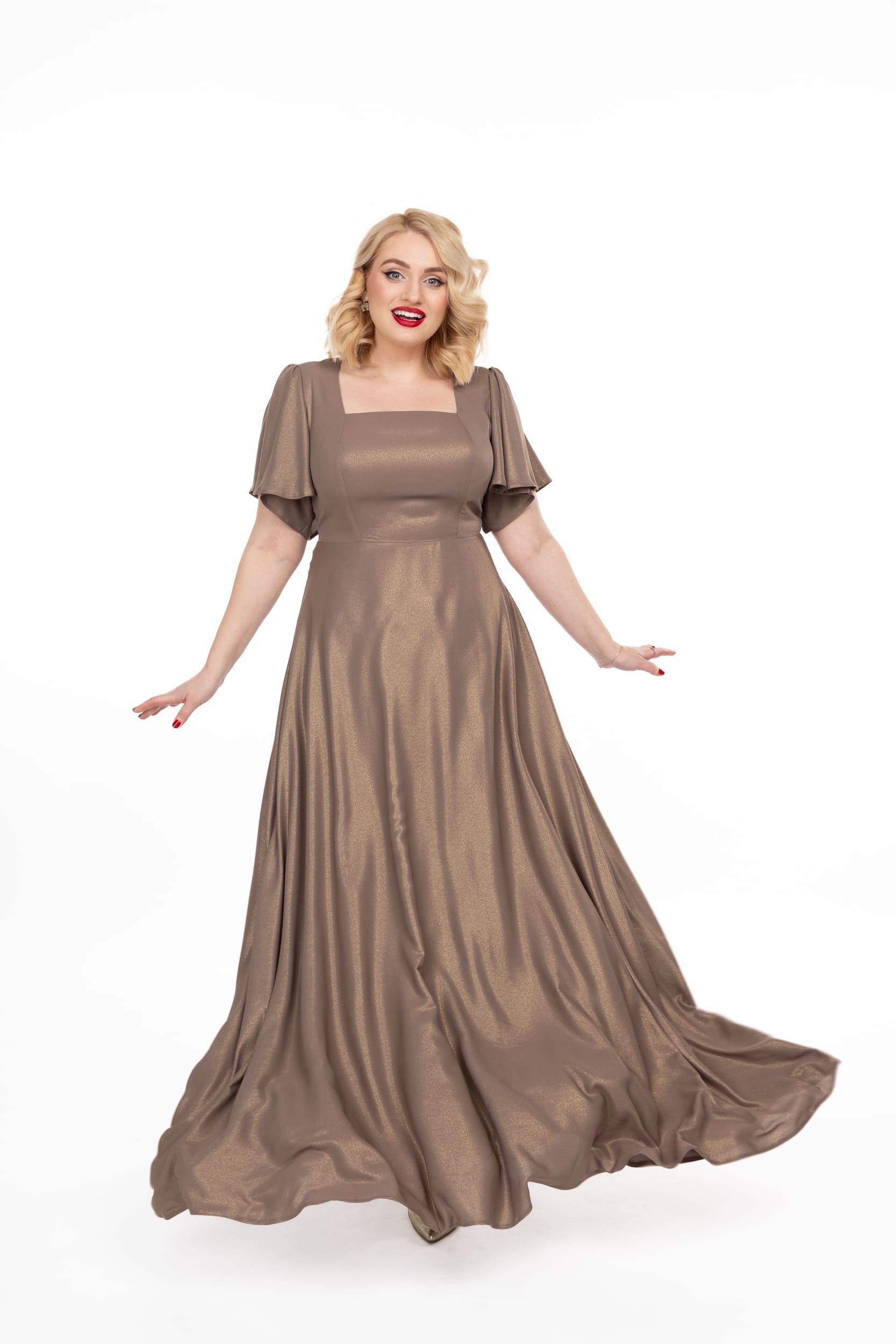 Rochia Claudia IDU FASHION rochie eleganta aurie eveniment19