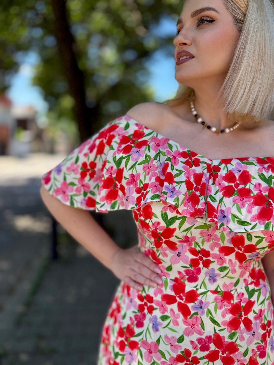 IDU Fashion - Stil fără măsură 24 Rochia Raluca flori colorate viscoza idu fashion plus size3