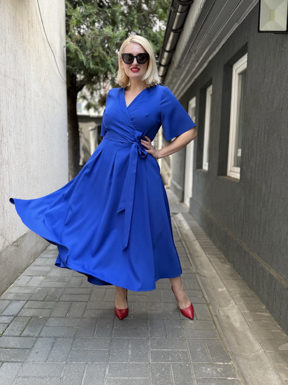 rochia maria albastru royal idu fashion plus size6