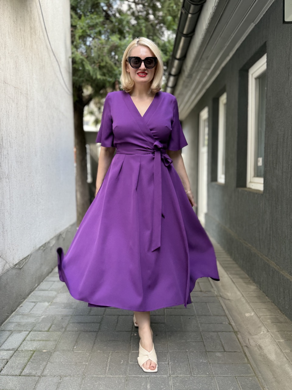 rochia maria mov ametist idu fashion plus size10