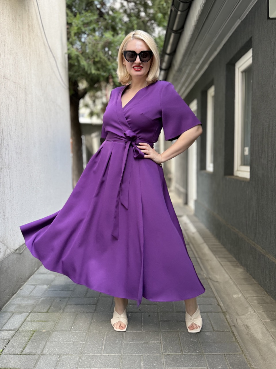 rochia maria mov ametist idu fashion plus size11