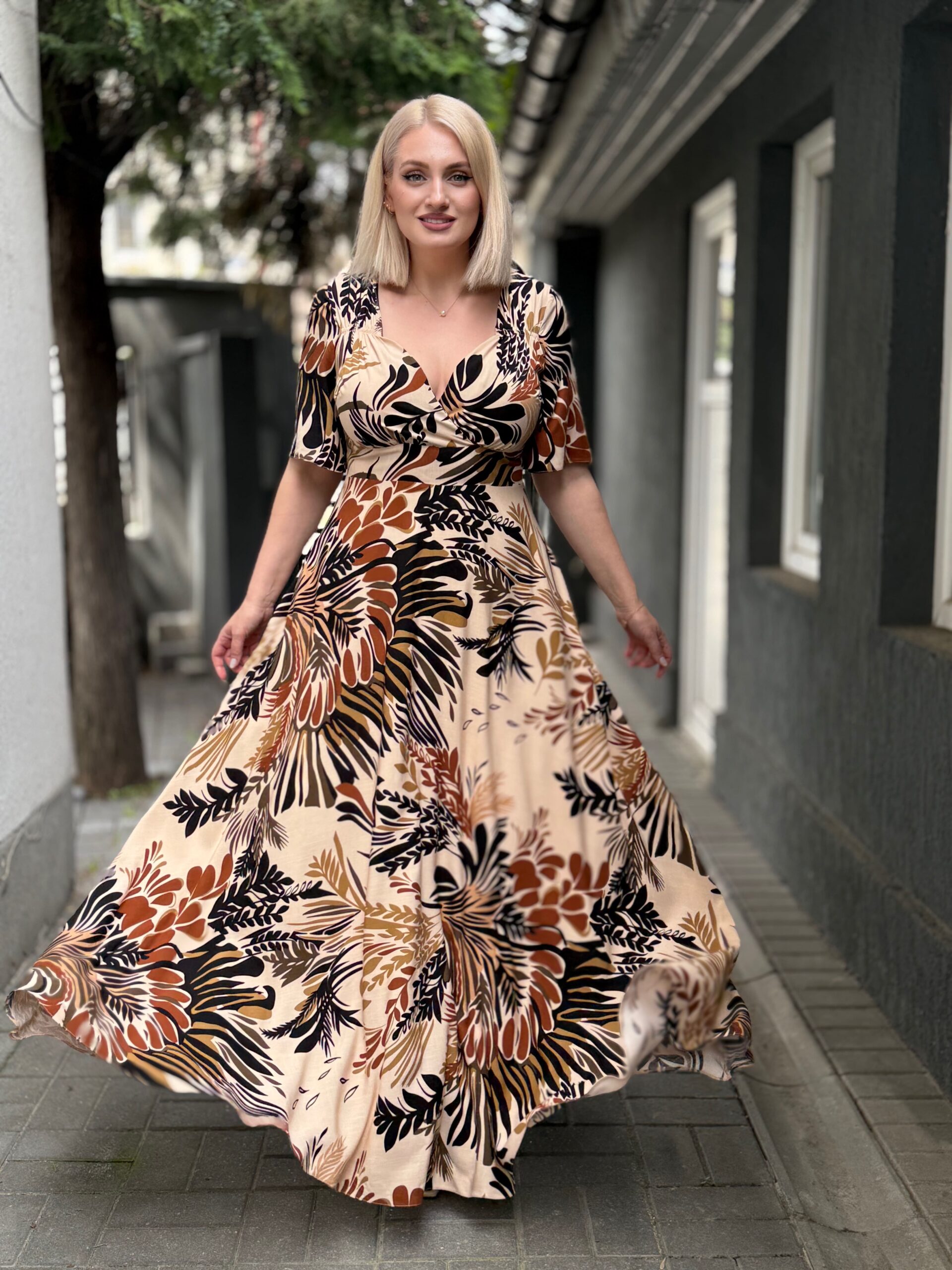 IDU Fashion - Stil fără măsură 17 rochia teodorita maxi boho print idu fashion rochie plus size10 scaled