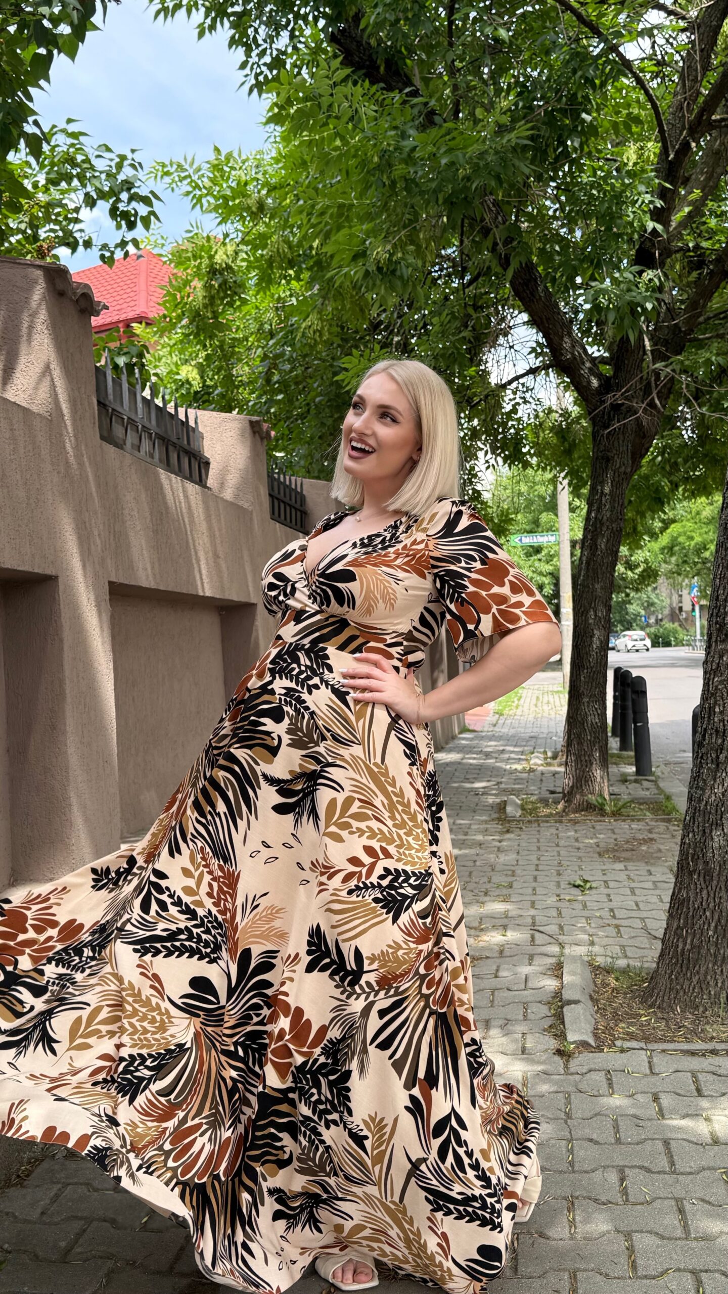 IDU Fashion - Stil fără măsură 19 rochia teodorita maxi boho print idu fashion rochie plus size3 scaled